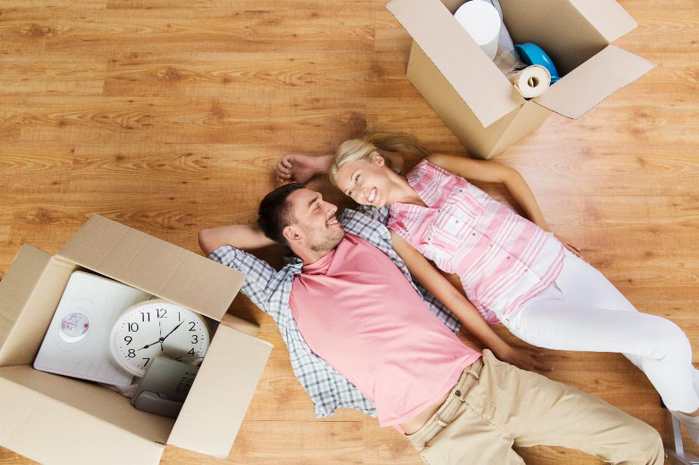 People Family of 2 Moving Lying on Floor