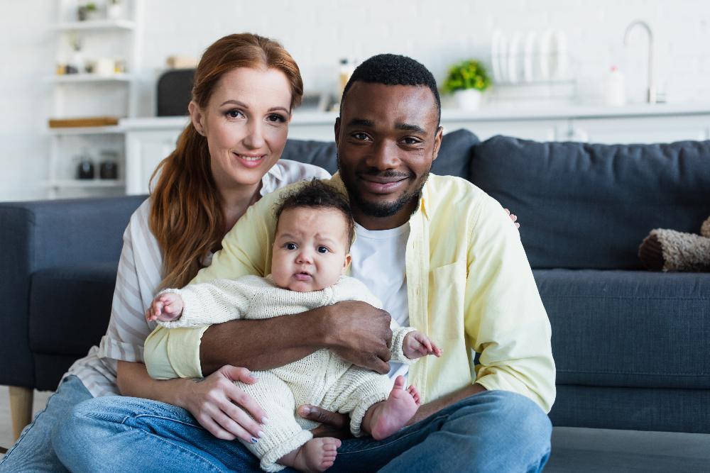 People Family of 3 Middle Aged Baby